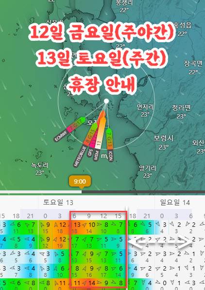 9월 12일 금요일(주야간) + 13일 토요일(주간) 휴장 안내